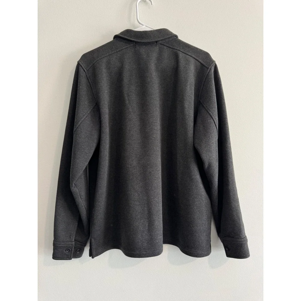 Banana Republic Button Front Shirt‎ Jacket Mens Medium Dark Gray Quiet Luxury